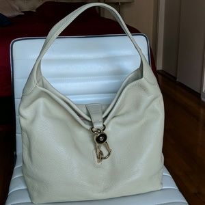 Dooney Burke Leather Hobo in Bone